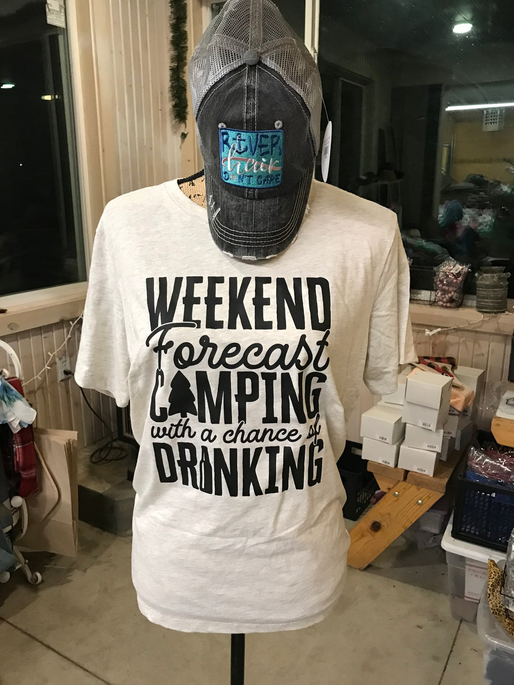 Weekend Forecast Camping With a Chance of Drinking Short Sleeve Tee