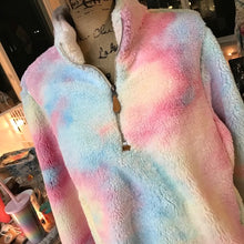 Rainbow Sherbet Tie Dye 1/4 Zip Sherpa Pullover