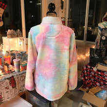 Rainbow Sherbet Tie Dye 1/4 Zip Sherpa Pullover