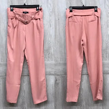 High rise With Double Metal Trim Belted Pants